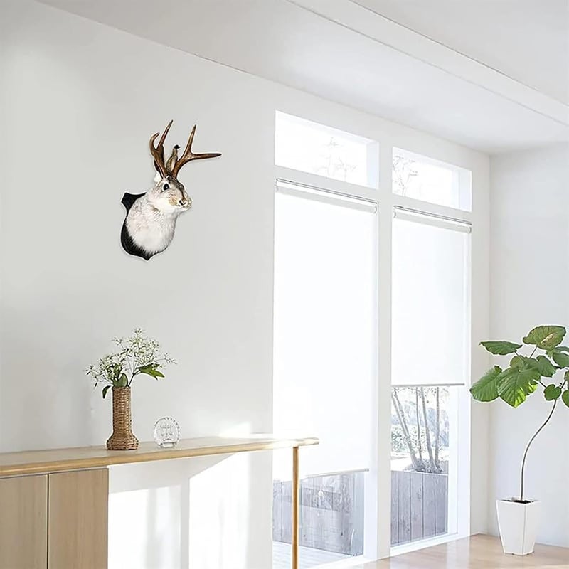 HSOSK Jackalope Mount, Jackalope Taxidermy, Deer Head Wall Mount, Resin Deer Head Animal Wall Art, for Home Wall Decoration - Image 3
